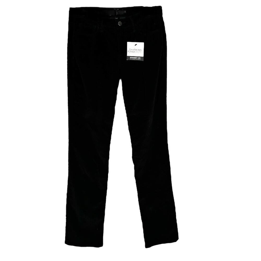 Calvin Klein Jeans Power-stretch Straight Black Corduroy Pants Size 8